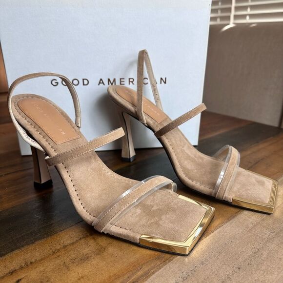 Good American The Standout Square Toe Sandal